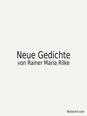 cover image of Neue Gedichte